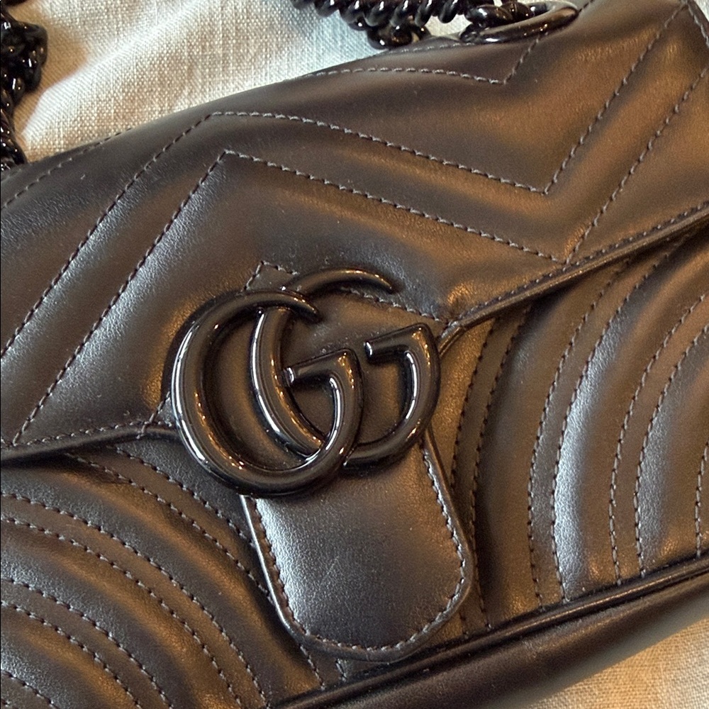 Black Quilted Shoulder Bag - Picture 4 of 5